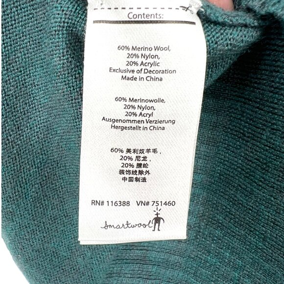 Smartwool Mens Merino Wool Crew Neck Colorblock Sweater Gray Teal Size Large - Picture 9 of 11